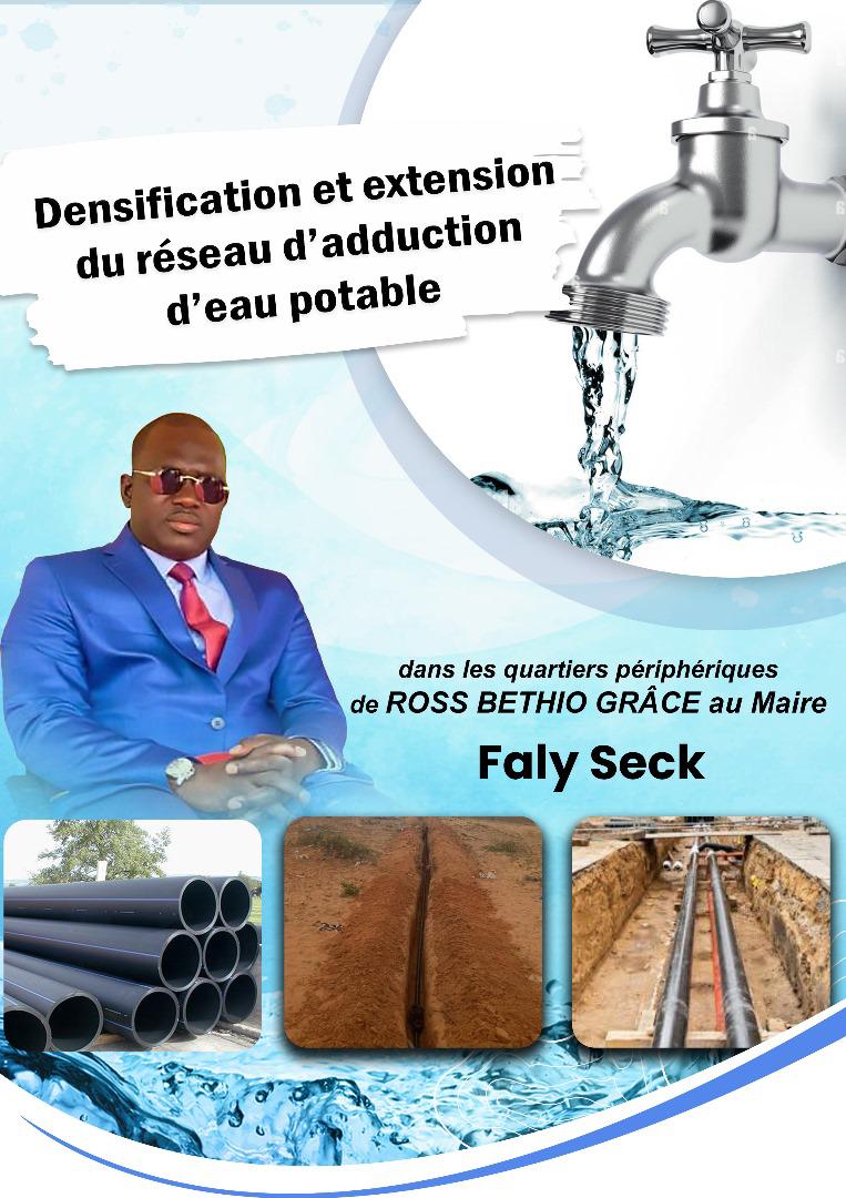 De l'eau potable en abondance à Ross Bethio et ses quartiers périphériques grâce au Maire Faly SECK ! De l'eau potable en abondance à Ross Bethio et ses quartiers périphériques grâce au Maire Faly SECK !