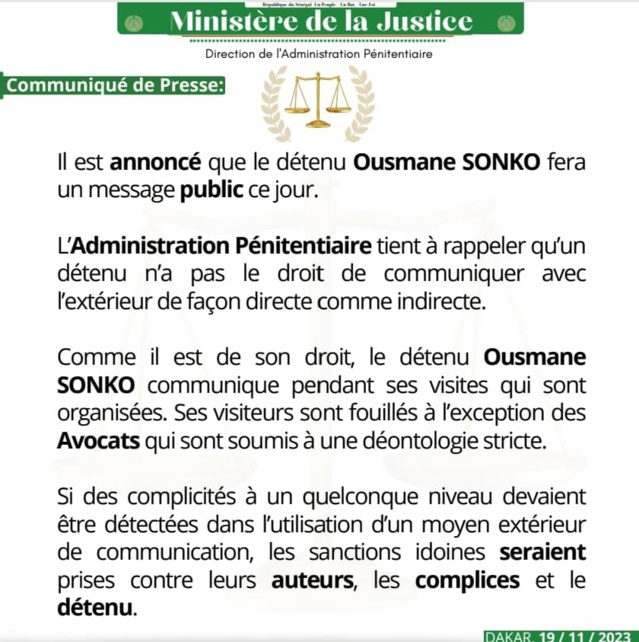 Sa sortie attendue à 16h, ce qu'encourt...encore l'opposant Ousmane Sonko ! Sa sortie attendue à 16h, ce qu'encourt...encore l'opposant Ousmane Sonko !