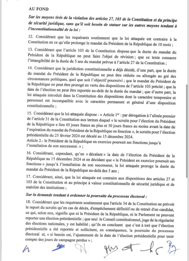 Le Conseil constitutionnel annule le décret de Macky Sall portant abrogation du décret convoquant le corps électoral Le Conseil constitutionnel annule le décret de Macky Sall portant abrogation du décret convoquant le corps électoral