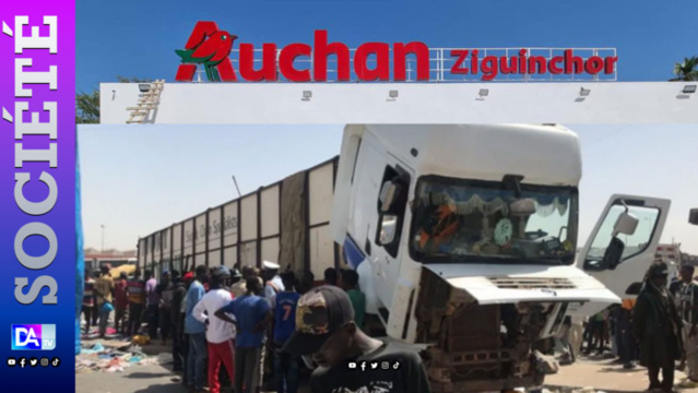 Ziguinchor : Un camion de livraison percute « Auchan » et fait une victime Ziguinchor : Un camion de livraison percute « Auchan » et fait une victime
