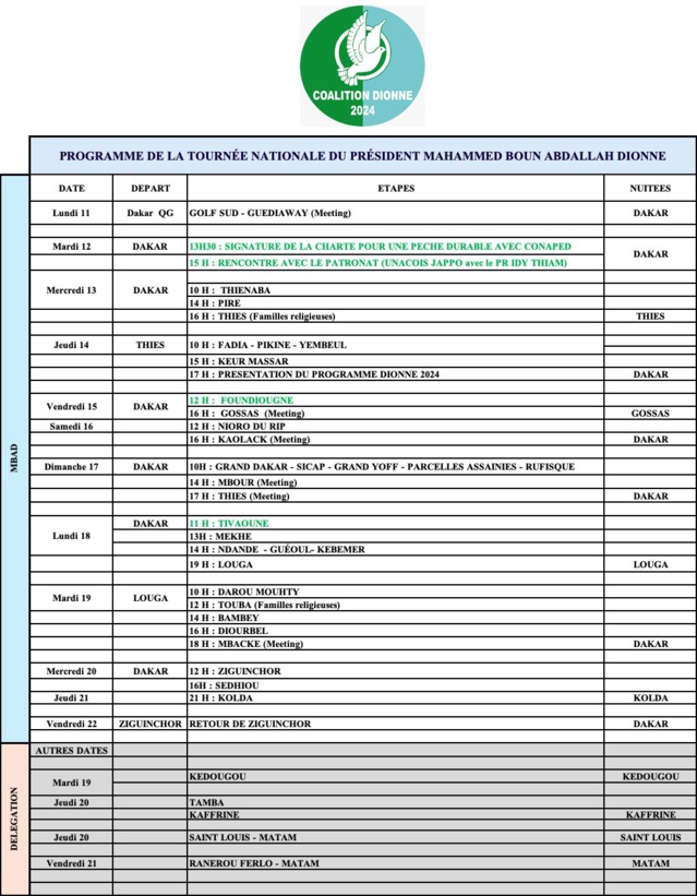Campagne électorale- Voici le programme de la coalition "DIONNE 2024" Campagne électorale- Voici le programme de la coalition "DIONNE 2024"