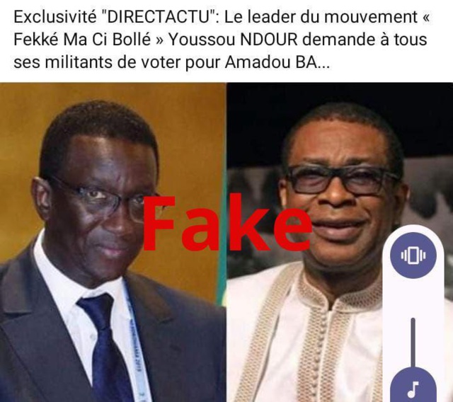 Fake news - Cette information sur Youssou Ndour et Amadou Ba est fausse ! Fake news - Cette information sur Youssou Ndour et Amadou Ba est fausse !
