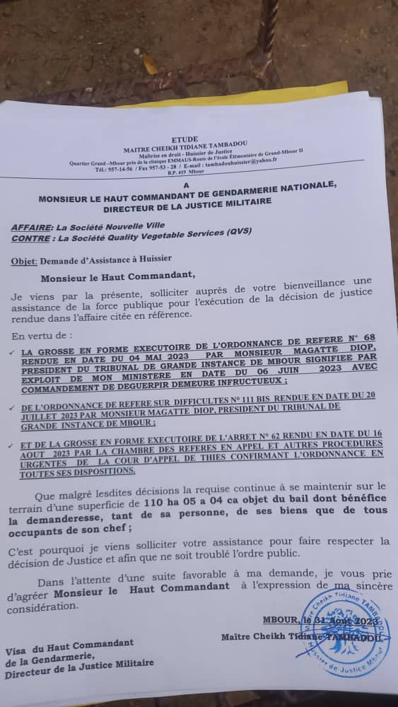 Scandale Foncier entre la société hollandaise QVS et la société Nouvelle Ville: L’avocat de Tidiane Diawara parle de manipulation et refuse de se laisser faire... Scandale Foncier entre la société hollandaise QVS et la société Nouvelle Ville: L’avocat de Tidiane Diawara parle de manipulation et refuse de se laisser faire...