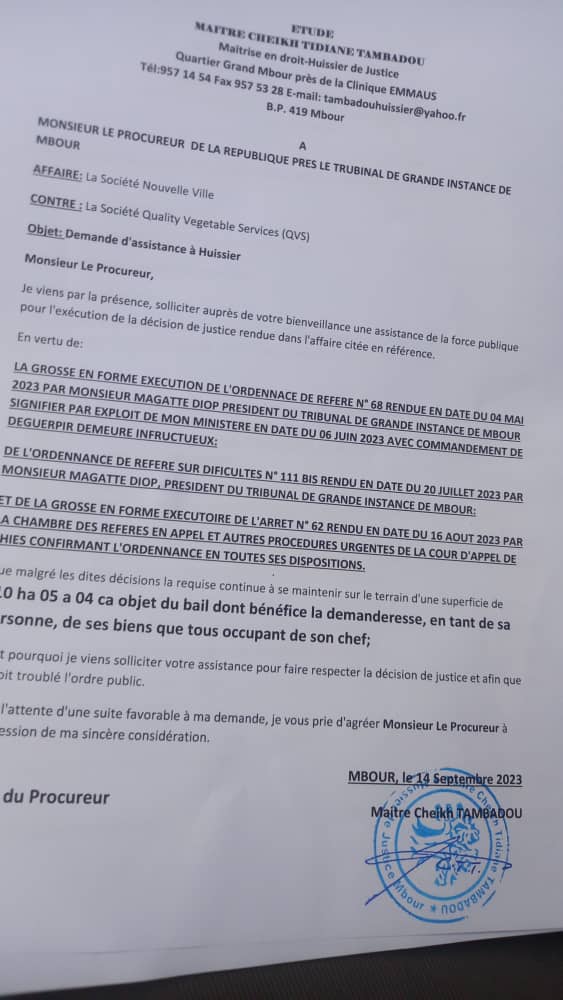 Scandale Foncier entre la société hollandaise QVS et la société Nouvelle Ville: L’avocat de Tidiane Diawara parle de manipulation et refuse de se laisser faire... Scandale Foncier entre la société hollandaise QVS et la société Nouvelle Ville: L’avocat de Tidiane Diawara parle de manipulation et refuse de se laisser faire...