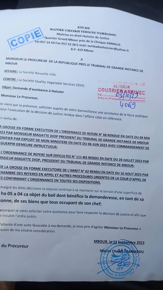 Scandale Foncier entre la société hollandaise QVS et la société Nouvelle Ville: L’avocat de Tidiane Diawara parle de manipulation et refuse de se laisser faire... Scandale Foncier entre la société hollandaise QVS et la société Nouvelle Ville: L’avocat de Tidiane Diawara parle de manipulation et refuse de se laisser faire...