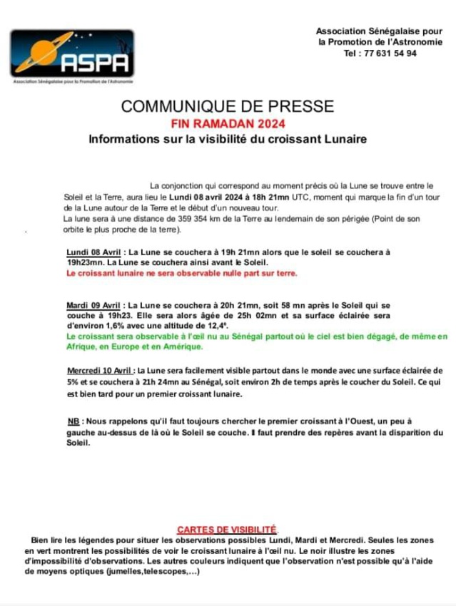 Jour de la Korité : Le communiqué de l’Aspa Jour de la Korité : Le communiqué de l’Aspa