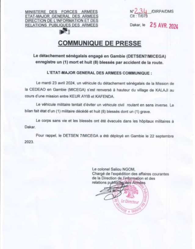 Accident d'un véhicule de l'armée : un mort et 8 blessés