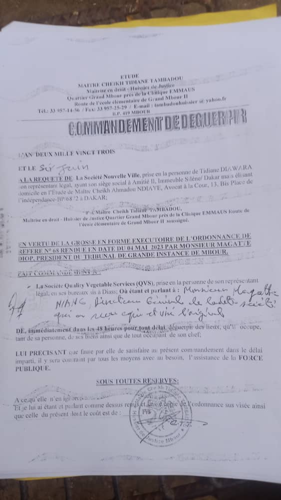 Scandale Foncier entre la société hollandaise QVS et la société Nouvelle Ville: L’avocat de Tidiane Diawara parle de manipulation et refuse de se laisser faire... Scandale Foncier entre la société hollandaise QVS et la société Nouvelle Ville: L’avocat de Tidiane Diawara parle de manipulation et refuse de se laisser faire...