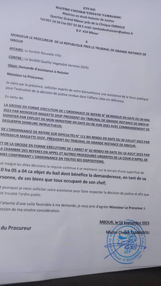 Scandale Foncier entre la société hollandaise QVS et la société Nouvelle Ville: L’avocat de Tidiane Diawara parle de manipulation et refuse de se laisser faire...