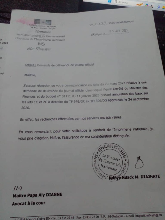 Accusé de faux et usage de faux sur un titre foncier à Mermoz : L'inspecteur des impôts livre sa version... Accusé de faux et usage de faux sur un titre foncier à Mermoz : L'inspecteur des impôts livre sa version...