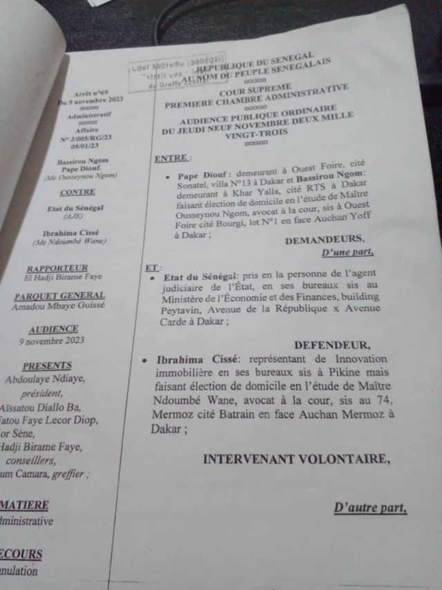 Accusé de faux et usage de faux sur un titre foncier à Mermoz : L'inspecteur des impôts livre sa version... Accusé de faux et usage de faux sur un titre foncier à Mermoz : L'inspecteur des impôts livre sa version...