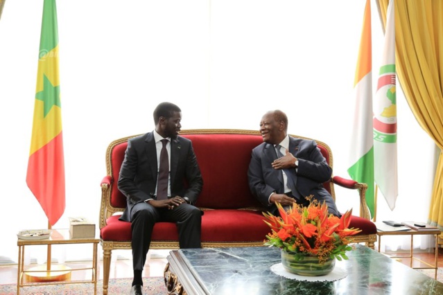 Côte d’Ivoire : Diomaye Faye échange avec Alassane Ouattara au Palais présidentiel à Abidjan Côte d’Ivoire : Diomaye Faye échange avec Alassane Ouattara au Palais présidentiel à Abidjan