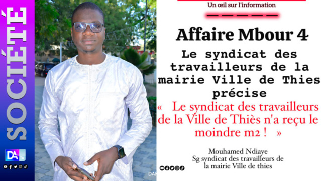Thiès/ 120 parcelles attribuées à Thiès Ville: Le syndicat des travailleurs de la mairie de la ville de Thiès dit n'avoir reçu le moindre m2 Thiès/ 120 parcelles attribuées à Thiès Ville: Le syndicat des travailleurs de la mairie de la ville de Thiès dit n'avoir reçu le moindre m2