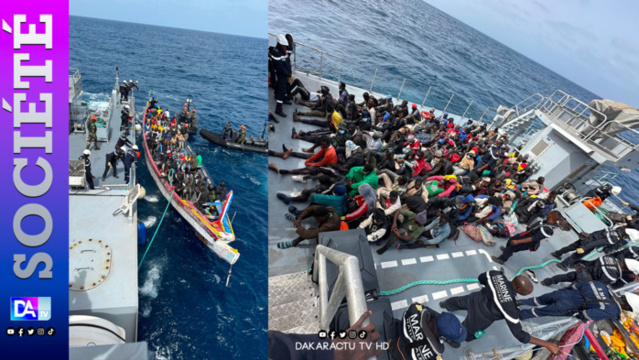 Immigration clandestine : Une pirogue de 116 candidats interceptée Immigration clandestine : Une pirogue de 116 candidats interceptée