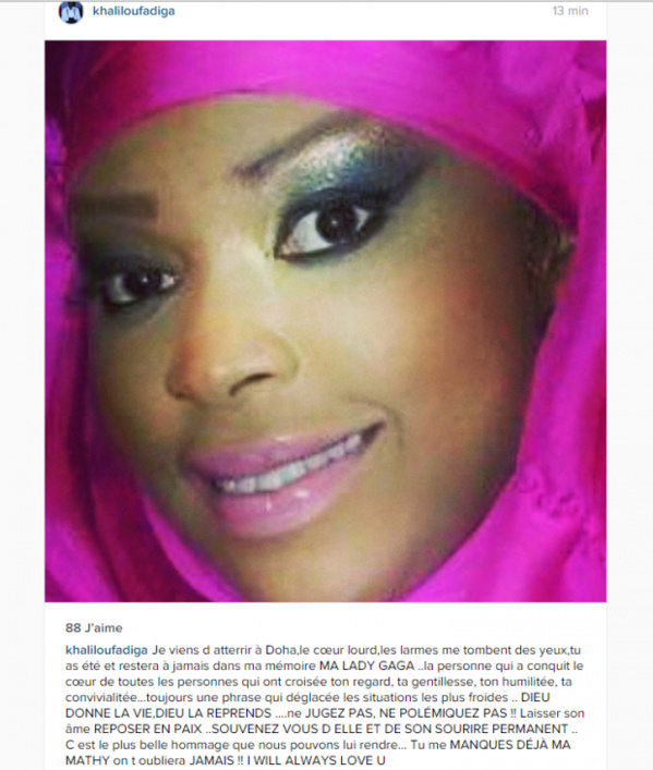 Témoignage pathétique de Fadiga sur feue Maty Mbodj Témoignage pathétique de Fadiga sur feue Maty Mbodj