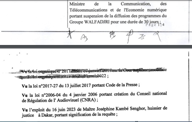 Walf : La Cour suprême vient d'annuler la suspension de son signal du mois de juin 2023 Walf : La Cour suprême vient d'annuler la suspension de son signal du mois de juin 2023