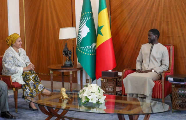 Le Pr Diomaye Faye a reçu la Vice-Secrétaire générale de l'Organisation des Nations Unies (ONU) Le Pr Diomaye Faye a reçu la Vice-Secrétaire générale de l'Organisation des Nations Unies (ONU)