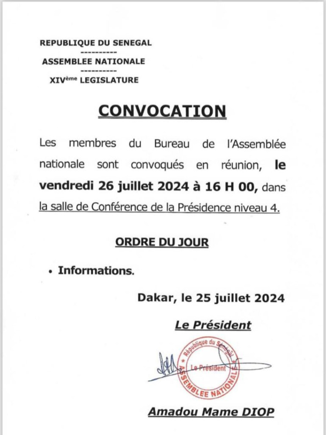 ASSEMBLÉE NATIONALE | LES MEMBRES DU BUREAU CONVOQUÉS EN RÉUNION, CE VENDREDI ASSEMBLÉE NATIONALE | LES MEMBRES DU BUREAU CONVOQUÉS EN RÉUNION, CE VENDREDI