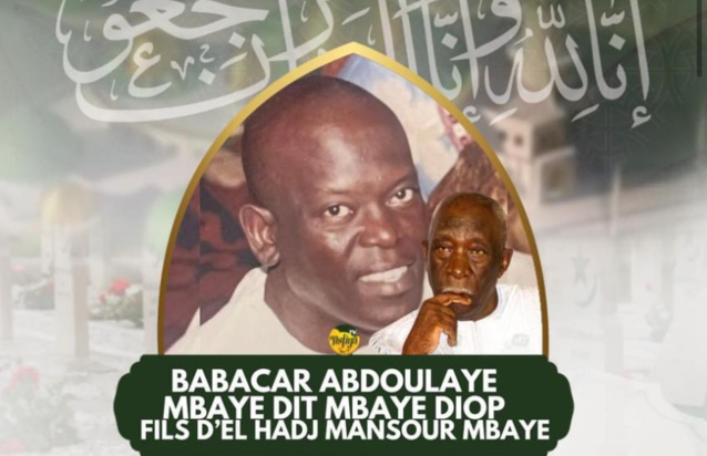 Nécrologie -Haj Mansour Mbaye endeuillé Nécrologie -Haj Mansour Mbaye endeuillé