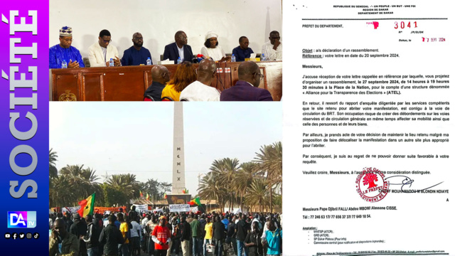 Le rassemblement de ATEL interdit au motif que le « site retenu est contigu à la voie de circulation du BRT » Le rassemblement de ATEL interdit au motif que le « site retenu est contigu à la voie de circulation du BRT »