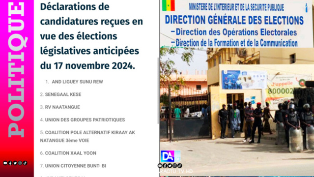 DGE : 41 listes ont été retenues pour participer aux législatives anticipées DGE : 41 listes ont été retenues pour participer aux législatives anticipées