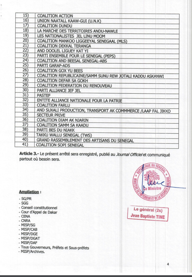 Législatives du 17 novembre 2024 : Voici les candidatures rejetées et celles qui sont validées Législatives du 17 novembre 2024 : Voici les candidatures rejetées et celles qui sont validées
