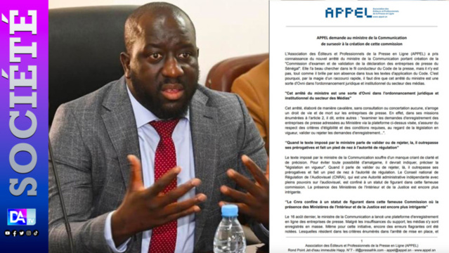 APPEL demande au ministre de la Communication de surseoir à la création de cette commission APPEL demande au ministre de la Communication de surseoir à la création de cette commission