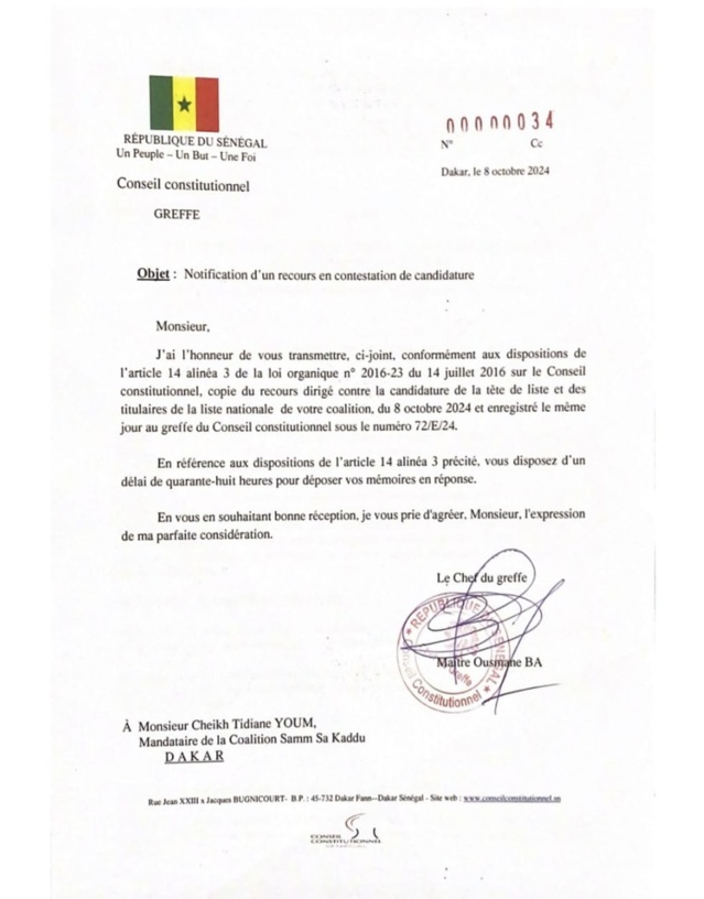 Candidature de Barthélémy Dias : le Conseil constitutionnel n'a pas encore statué Candidature de Barthélémy Dias : le Conseil constitutionnel n'a pas encore statué