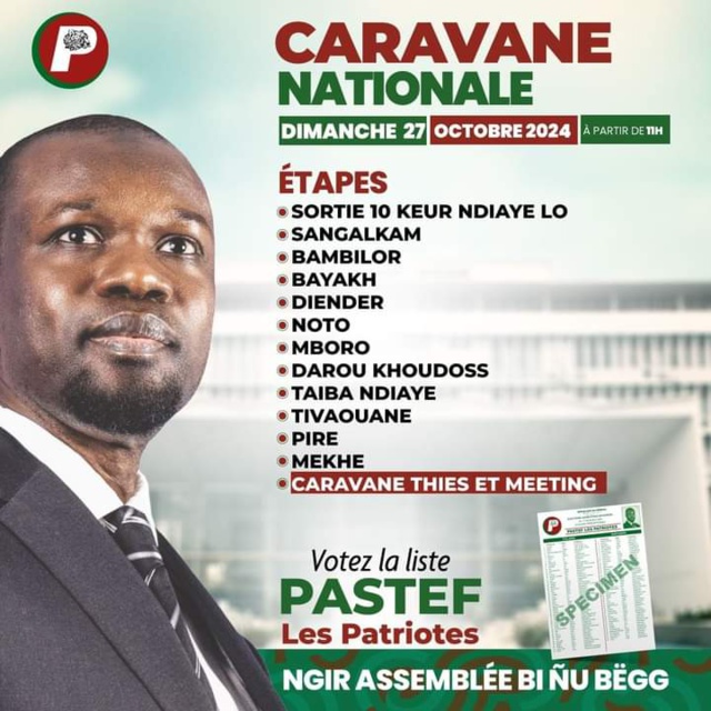 Coup d'envoi de la campagne électorale pour les législatives- Le départ du chef de file de PASTEF, Ousmane Sonko (IMAGES) Coup d'envoi de la campagne électorale pour les législatives- Le départ du chef de file de PASTEF, Ousmane Sonko (IMAGES)