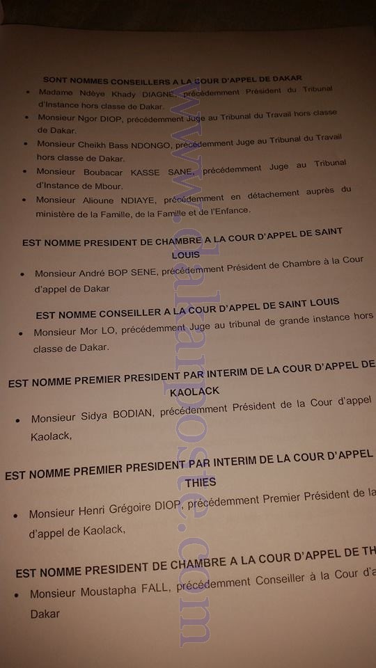 Les nominations du CONSEIL SUPERIEUR DE LA MAGISTRATURE! Les nominations du CONSEIL SUPERIEUR DE LA MAGISTRATURE!