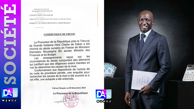 Décès de l'ancien ministre Mamadou Moustapha Bâ en France : Le Procureur de la République ordonne l'ouverture d'une enquête. Décès de l'ancien ministre Mamadou Moustapha Bâ en France : Le Procureur de la République ordonne l'ouverture d'une enquête.