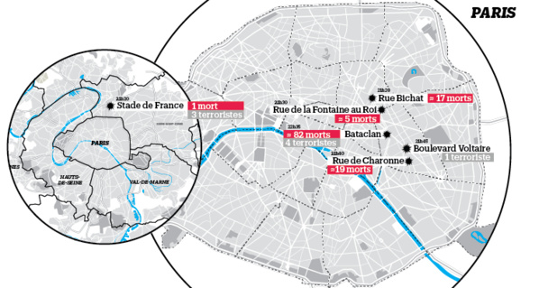 CHRONO Les attaques de la nuit du 13 novembre, heure par heure CHRONO Les attaques de la nuit du 13 novembre, heure par heure