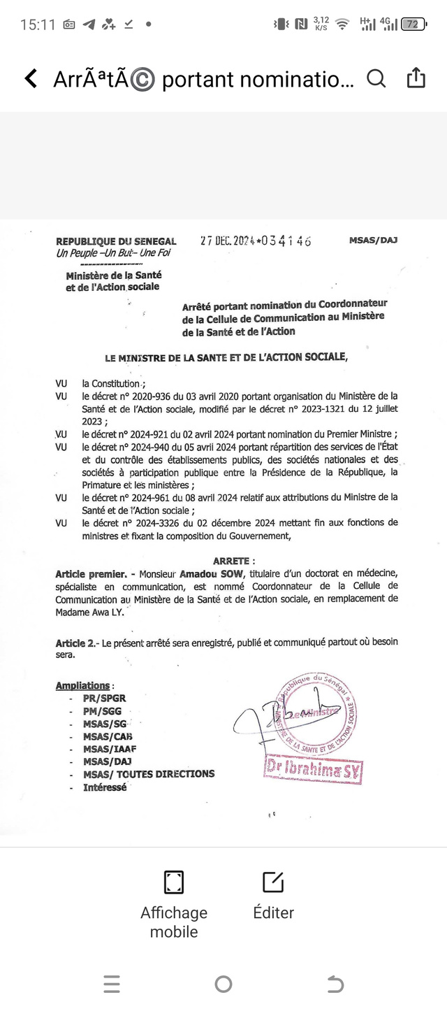 Santé : Hawa Ly limogée de son poste de Coordinatrice de la cellule de communication du ministère Santé : Hawa Ly limogée de son poste de Coordinatrice de la cellule de communication du ministère