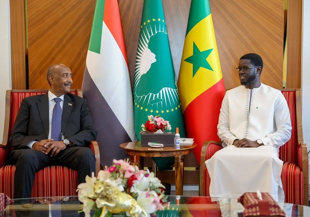 Le  président du Conseil souverain de transition du Soudan, Général Abdel Fatah Al Burkhan, reçu par le Pr Diomaye Faye
