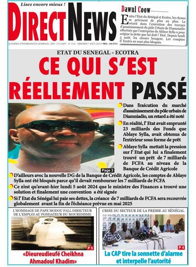 Convoqué pour une audition, Pape Sané de Walf fait allusion à "l'affaire Etat du Sénégal vs Abdoulaye Sylla Ecotra Convoqué pour une audition, Pape Sané de Walf fait allusion à "l'affaire Etat du Sénégal vs Abdoulaye Sylla Ecotra