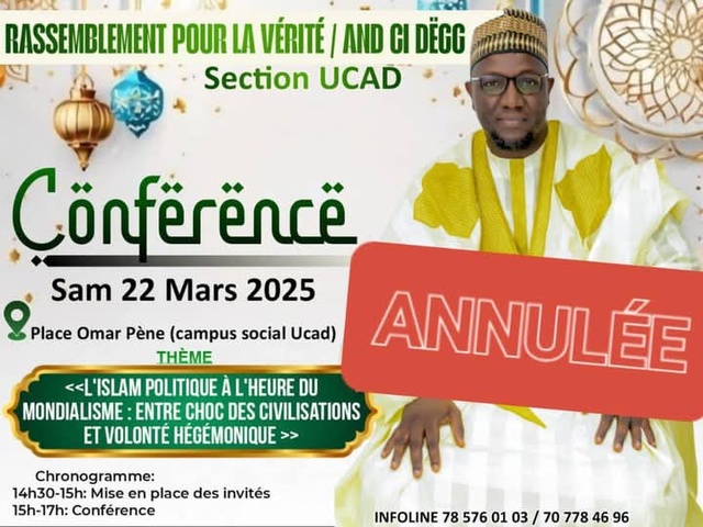 Sa conférence annulée- La surprenante réaction de Cheikh Oumar Diagne Sa conférence annulée- La surprenante réaction de Cheikh Oumar Diagne
