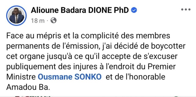 Communiqué du BP de Pastef : Le ministre de la Microfinance boycotte TFM