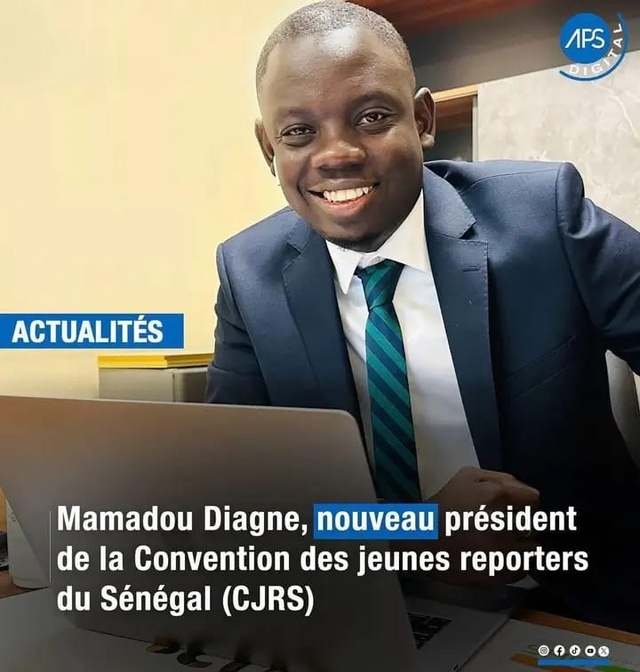 Mamadou DIAGNE prend les rênes de la Convention des jeunes reporters du Sénégal (CJRS)