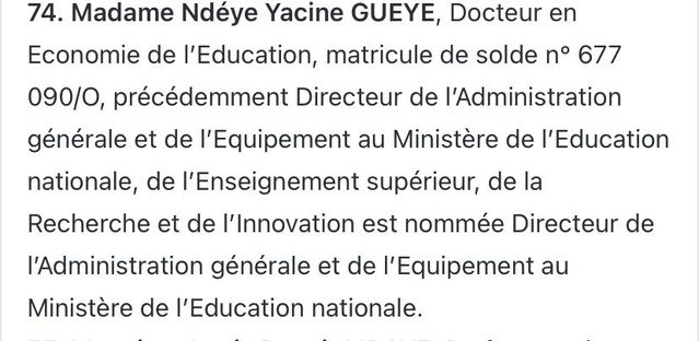 Enquête sur la gestion du Ministère de l’Enseignement supérieur- Voici Ndèye Yacine Guèye, actuelle DAGE du ministre de l'éducation, Guirassy, arrêtée par la SR! Enquête sur la gestion du Ministère de l’Enseignement supérieur- Voici Ndèye Yacine Guèye, actuelle DAGE du ministre de l'éducation, Guirassy, arrêtée par la SR!
