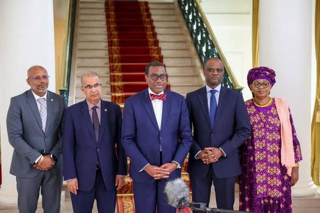 Le  président de la Banque africaine de développement (BAD), Akinwumi Adesina, reçu par le Pr Diomaye Faye
