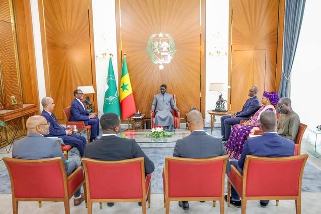 Le  président de la Banque africaine de développement (BAD), Akinwumi Adesina, reçu par le Pr Diomaye Faye
