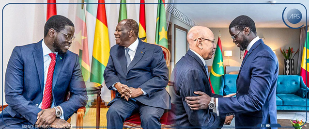 A Abidjan, le président Faye s’est entretenu avec Ouatara et El Ghazouani