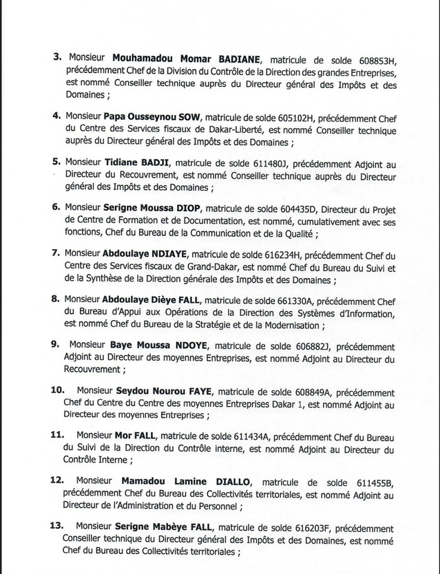 DGID : Jeux de chaises musicales chez les inspecteurs des impôts et des domaines DGID : Jeux de chaises musicales chez les inspecteurs des impôts et des domaines