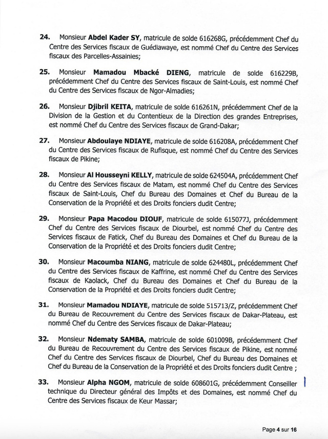 DGID : Jeux de chaises musicales chez les inspecteurs des impôts et des domaines DGID : Jeux de chaises musicales chez les inspecteurs des impôts et des domaines