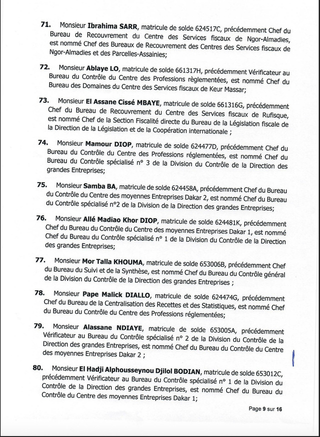 DGID : Jeux de chaises musicales chez les inspecteurs des impôts et des domaines DGID : Jeux de chaises musicales chez les inspecteurs des impôts et des domaines