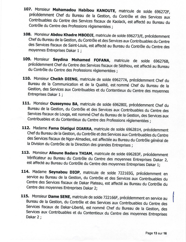 DGID : Jeux de chaises musicales chez les inspecteurs des impôts et des domaines DGID : Jeux de chaises musicales chez les inspecteurs des impôts et des domaines