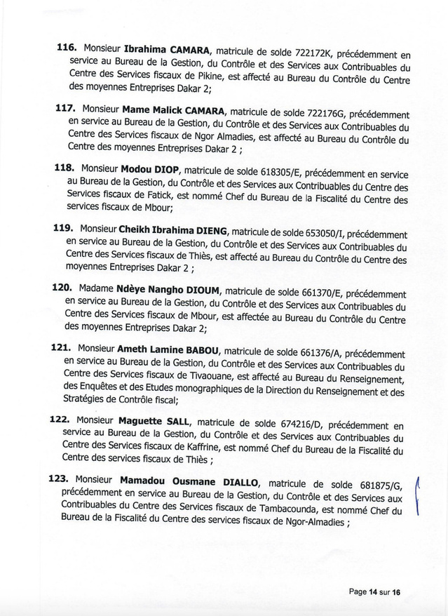 DGID : Jeux de chaises musicales chez les inspecteurs des impôts et des domaines DGID : Jeux de chaises musicales chez les inspecteurs des impôts et des domaines