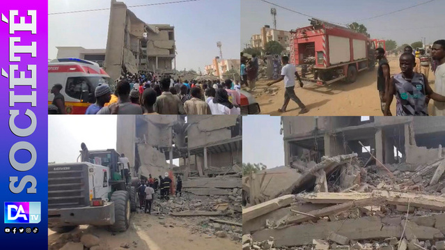 ( Images ) TOUBA -Effondrement d’un immeuble en reconstruction à Touba: 02 morts déjà enregistrés … Plusieurs maçons dans les décombres