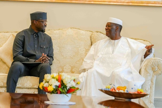 Le Premier ministre Ousmane SONKO reçu en audience par S.E.M Alassane OUATTARA, Président de la République de Côte d’Ivoire.