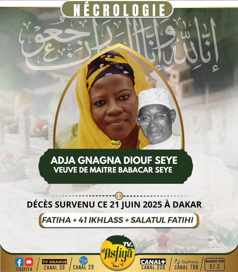 La veuve de feu Me Babacar Sèye n'est plus ! La veuve de feu Me Babacar Sèye n'est plus !